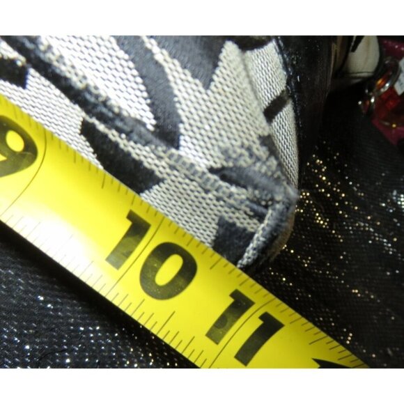 Coach 2008 Cursive Creed Limited Edition Signature Stripe Canvas & Leather Tote - Picture 10 of 11